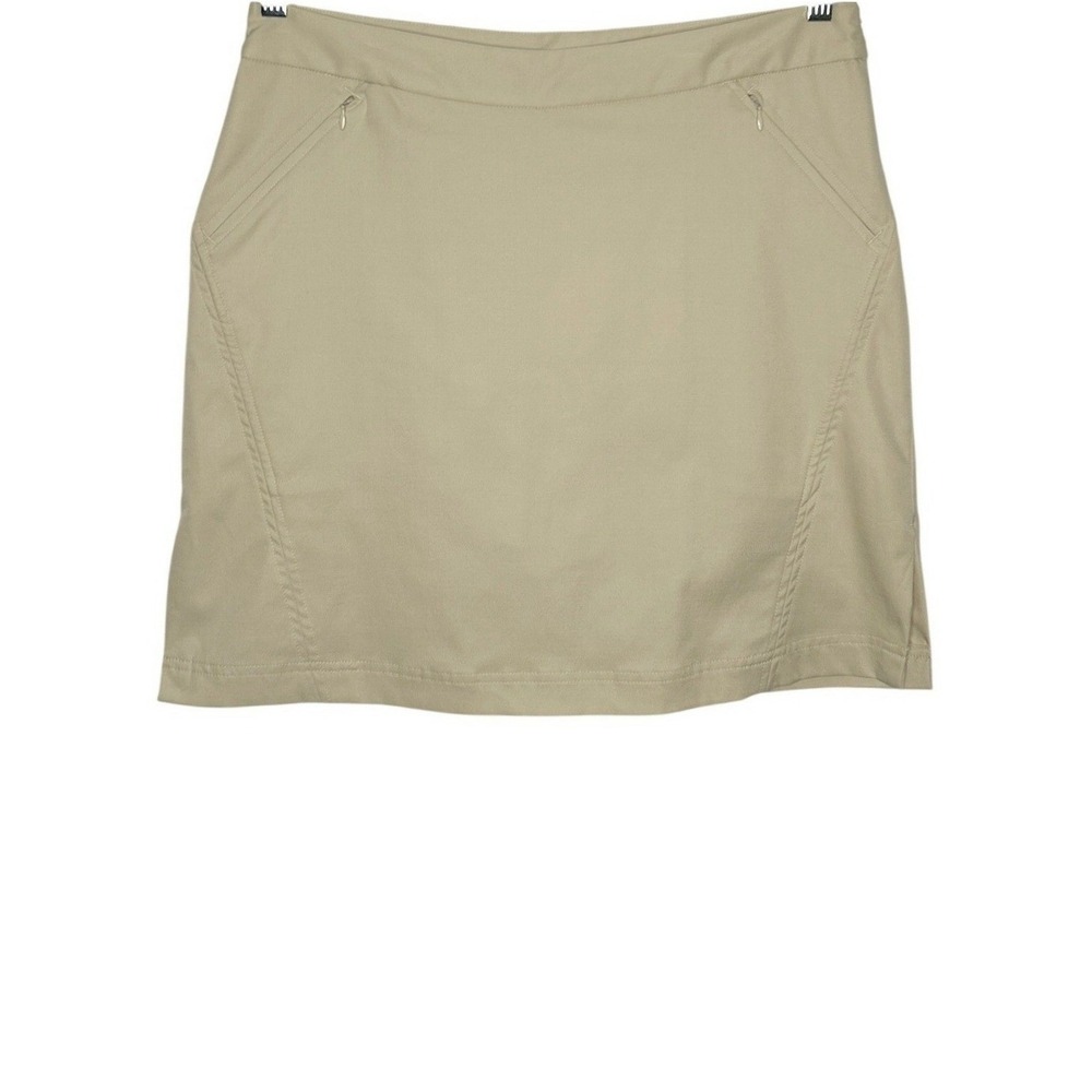 Callaway Golf Skort 10 Beige Cream Khaki Logo Zip Pockets Tenniscore Sport 2010s